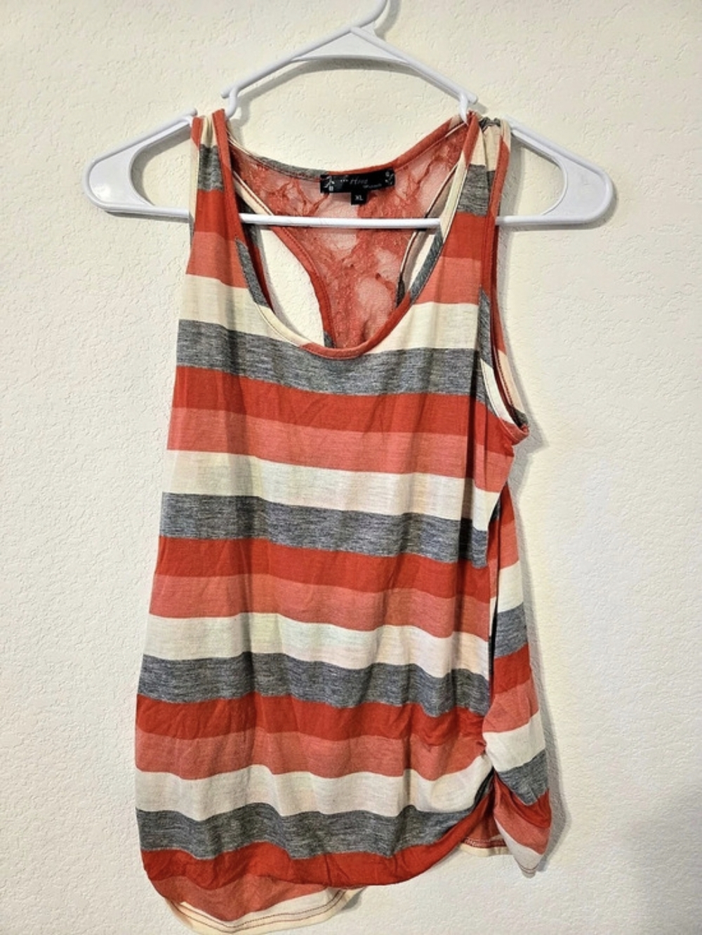 Have Maternity Striped Tank Top in Orange & Gray Size XL (Fits Like a M)